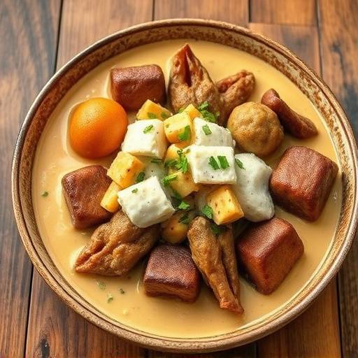 A colorful and appealing presentation of Umngqusho, a creamy and comforting Xhosa dish.