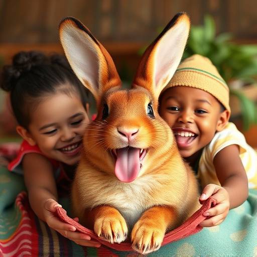 A smiling South African family gathered around a table, enjoying a meal of bunny chow together.