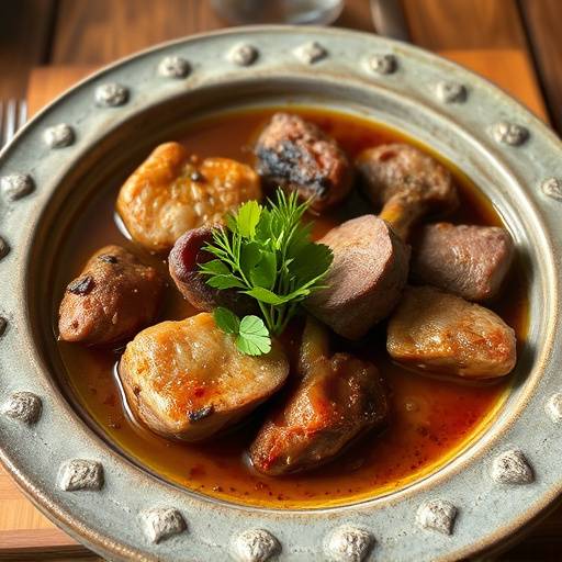 A steaming bowl of Waterblommetjie Bredie, showcasing the waterblommetjies and tender lamb.